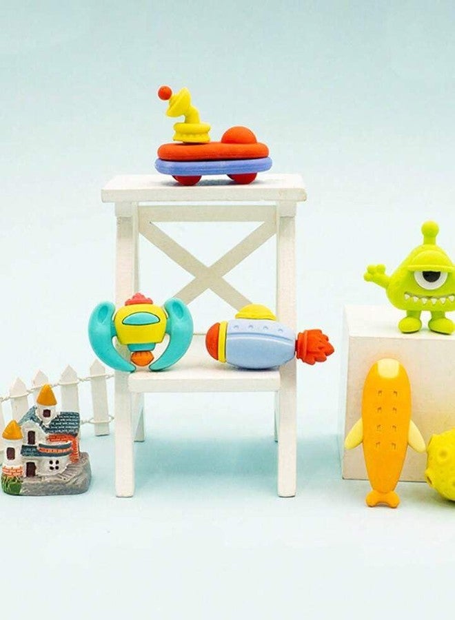 Radhya Accessories 1 Card - 6 pcs Mini erasers for Kids DIY Water erasers for Boys Rocket Pencil erasers erasers for School Birthday Gift - Image 3